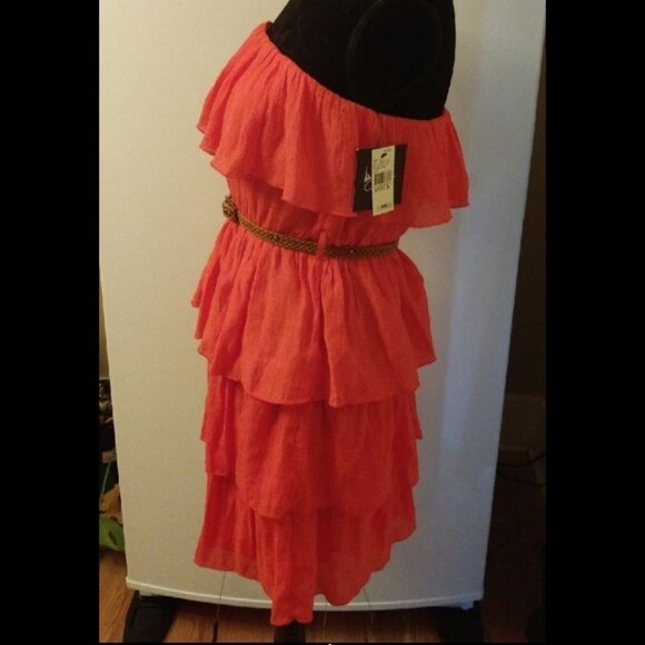 BY AND BY LADIES ORANGE OFF THE SHOULDER DRESS - Picture 8 of 8
